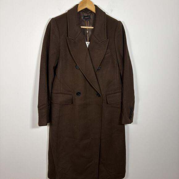 Quince Italian Wool Double-Breasted Over Dress Coat Dark Chocolate Small Jacket - Picture 12 of 12